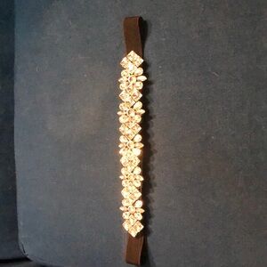 Elegant Black and Silver Embellished Headband